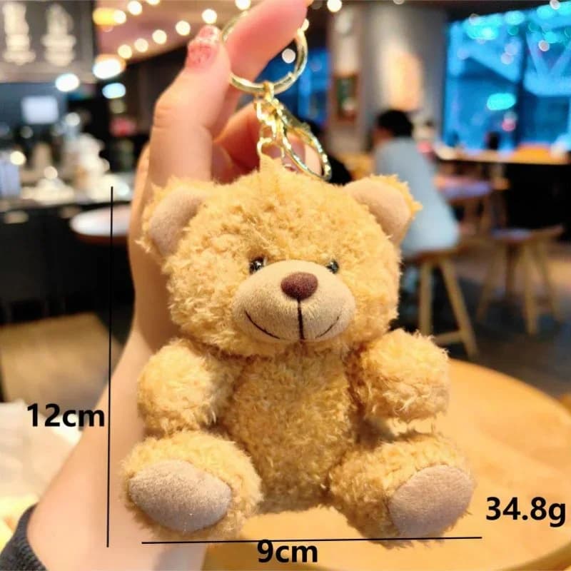 LunaFlex Cute Bear Cartoon Keychain Curly Plush thumbnail 3