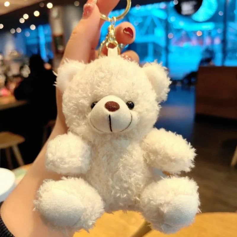 LunaFlex Cute Bear Cartoon Keychain Curly Plush thumbnail 6